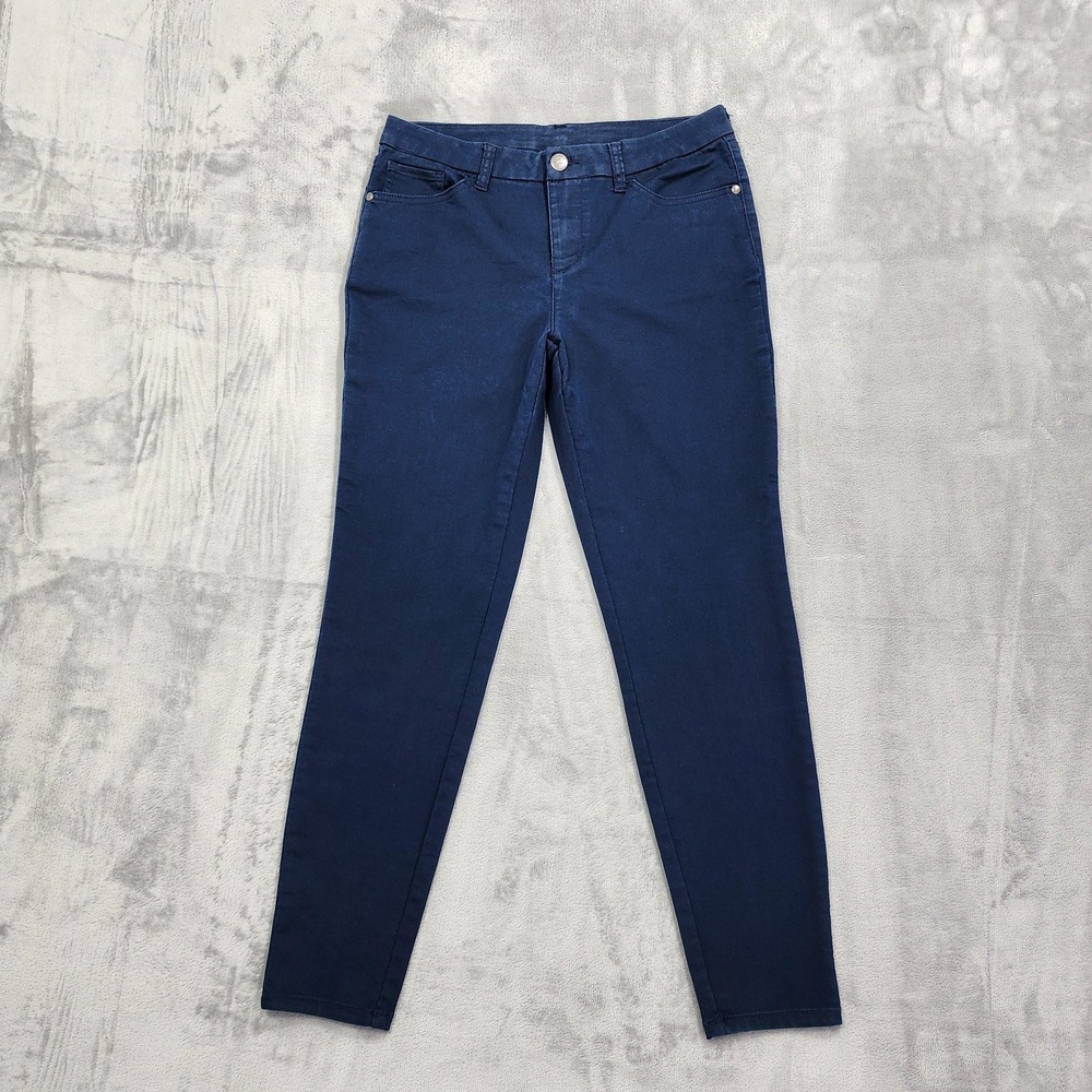 Style & Co Jeans Womens 8 Blue Mid Rise Skinny Slim Ankle Stretch Denim Casual